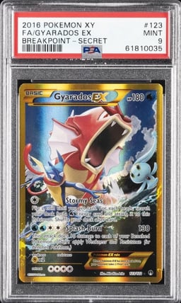 2016 POKEMON XY BREAKPOINT SECRET #123 FULL ART/GYARADOS EX PSA 9