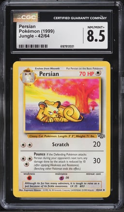 1999 Pokemon Jungle Persian #42 CGC 8.5 NM-MT+