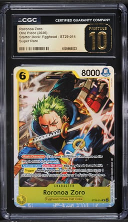 2026 One Piece Starter Deck Egghead SR Roronoa Zoro #ST29-014 CGC 10 PRISTINE
