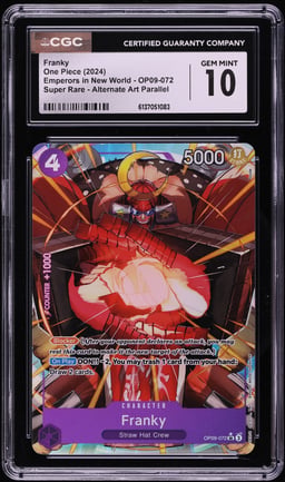 2024 One Piece Emperors In The New World Alt Art Franky #OP09-072 CGC 10 GEM MINT