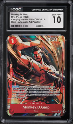 2025 One Piece Carrying On His Will Alt Art Monkey D. Garp #OP13-016 CGC 10 GEM MINT