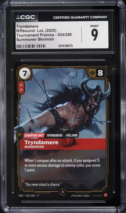 2025 Riftbound LoL Tournament Promo Summoner Skirmish Tryndamere #034 CGC 9 MINT