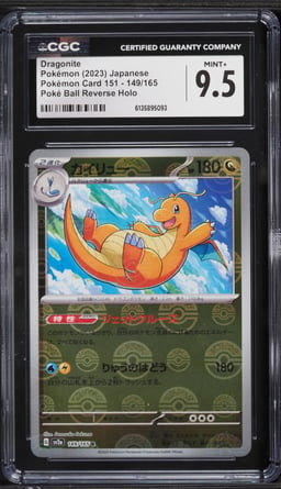 2023 Pokemon Japanese Scarlet & Violet 151 Poke Ball Reverse Holo Dragonite #149 CGC 9.5 MINT+
