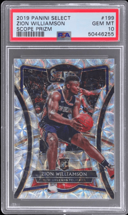 2019 Panini Select Premier Level Scope Prizm Zion Williamson #199 PSA 10