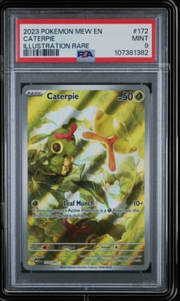 2023 POKEMON MEW EN-151 ILLUSTRATION RARE #172 CATERPIE PSA 9
