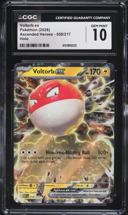 2026 Pokemon Mega Ascended Heroes Holo Voltorb ex #58 CGC 10 GEM MINT