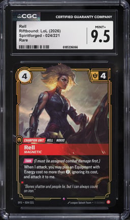 2026 Riftbound League Of Legends Spiritforged Rell #024 CGC 9.5 MINT+