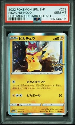 2022 POKEMON JPN S PROMO POKEMON GO CARD FILE SET #272 PIKACHU-HOLO PSA 10