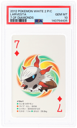 2012 Pokemon White 2 Playing Cards 7 of Diamonds Larvesta PSA 10