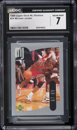 1998 Upper Deck MJ Stickers Michael Jordan #24 CGC 7 NRMT
