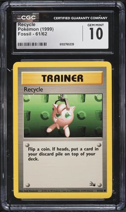 1999 Pokemon Fossil Recycle #61 CGC 10 GEM MINT