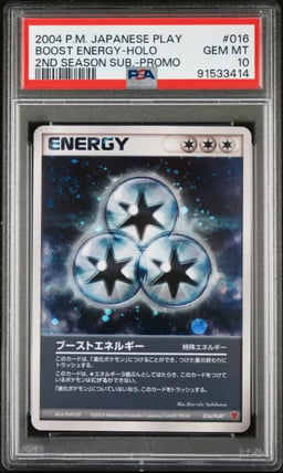 2004 POKEMON JPN PLAY PROMO 2ND SEASON SUBSCRIPTION BOOST ENERGY-HOLO PSA 10