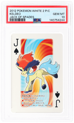 2012 Pokemon White 2 Playing Cards Jack of Spades Keldeo PSA 10
