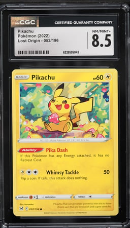 2022 Pokemon Sword & Shield Lost Origin Pikachu #52 CGC 8.5 NM-MT+