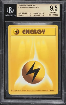 1999 Pokemon Base Set Lightning Energy #100 BGS 9.5 GEM MINT