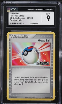 2005 Pokemon EX Delta Species Reverse Holo Great Ball #90 CGC 9 MINT