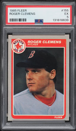 1985 Fleer Roger Clemens ROOKIE #155 PSA 5 EX