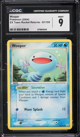 2004 Pokemon EX Team Rocket Returns Wooper #81 CGC 9 MINT