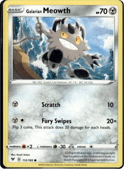 2020 Galarian Meowth #112 Vivid Voltage