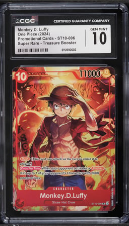2024 One Piece Promo Treasure Booster SR Monkey D. Luffy #ST10-006 CGC 10 GEM MINT