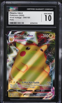 2020 Pokemon Sword & Shield Vivid Voltage Full Art Pikachu VMAX #44 CGC 10 GEM