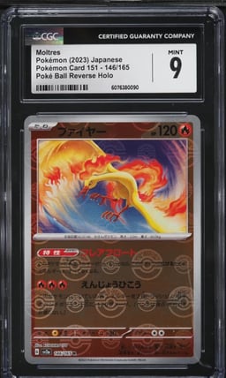 2023 Pokemon Japanese SV 151 Poke Ball Reverse Holo Moltres #146 CGC 9 MINT