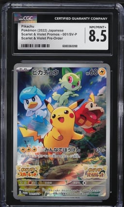 2022 Pokemon Japanese SV Promo Pre-Order Holo Pikachu #1 CGC 8.5 NM-MT+