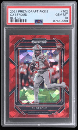 2023 Panini Prizm Draft Picks Red Ice Prizm CJ Stroud #102 PSA 10