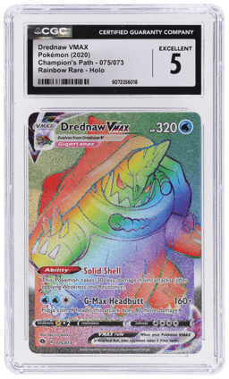 2020 Pokemon Sword and Shield Champion's Path Rainbow Rare Drednaw Vmax #75 CGC 5