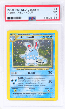 2000 Pokemon Neo Genesis Holo Azumarill #2 PSA 7