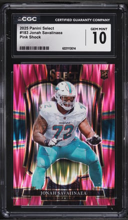 2025 Select Premier Level Pink Shock Jonah Savaiinaea ROOKIE #183 CGC 10 GEM MINT