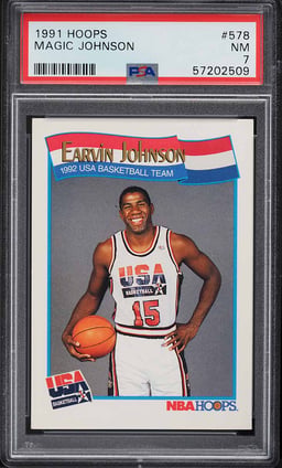 1991 Hoops USA Magic Johnson #578 PSA 7 NRMT