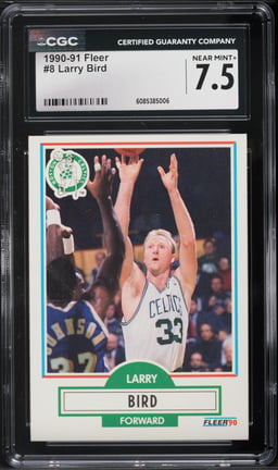 1990 Fleer Basketball Larry Bird #8 CGC 7.5 NRMT+