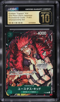 2023 One Piece Japanese Promo Championship Eustass "Captain" Kid #P-003 CGC 10 PRISTINE