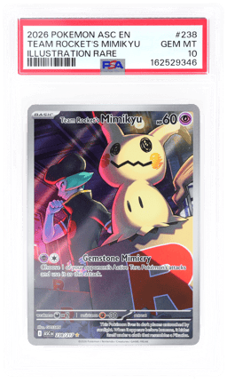 2026 Pokemon Mega Evolution Ascended Heroes Illustration Rare Team Rocket's Mimikyu #238 PSA 10