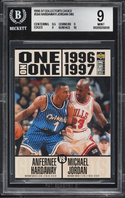 1996 Collector's Choice One On One Anfernee Hardaway Michael Jordan #356 BGS 9 MINT