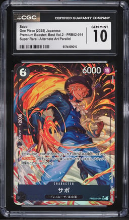 2025 One Piece Japanese Premium Booster: Best Vol.2 SR Alt Art Sabo #PRB02-014 CGC 10 GEM MINT