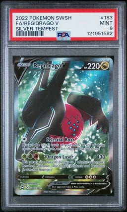 2022 POKEMON SWORD & SHIELD SILVER TEMPEST #183 FULL ART/REGIDRAGO V PSA 9