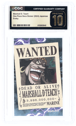 2024 One Piece Deco Sticker Japanese Ensky Wanted Poster Marshall D. Teach # CGC PRI