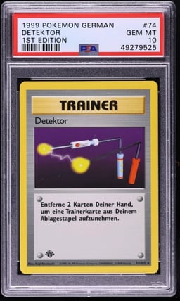1999 Pokemon German Base Set 1st Edition Item Finder #74 PSA 10 GEM MINT