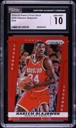 2024 Panini Prizm Deca Red Hakeem Olajuwon /199 #208 CGC 10 GEM MINT