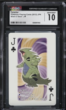 2012 Pokemon Playing Cards Black Kyurem Jack Of Clubs Tyranitar CGC 10 GEM MINT