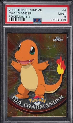 2000 Topps Chrome Pokemon Series 1 Charmander #4 PSA 9 MINT