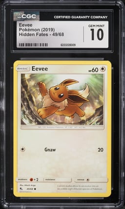 2019 Pokemon Sun & Moon Hidden Fates Eevee #49 CGC 10 GEM MINT