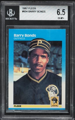 1987 Fleer Barry Bonds ROOKIE #604 BGS 6.5 EXMT+
