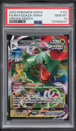 2023 Pokemon Sword & Shield Crown Zenith Full Art Rayquaza VMAX #101 PSA 10 GEM MINT