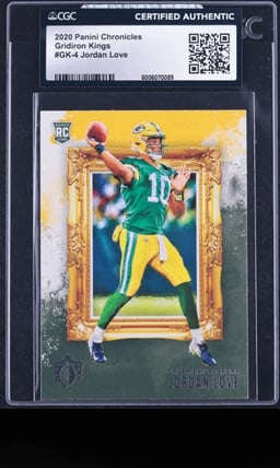 2020 Panini Chronicles Gridiron Kings Jordan Love ROOKIE #GK-4 CGC AUTH