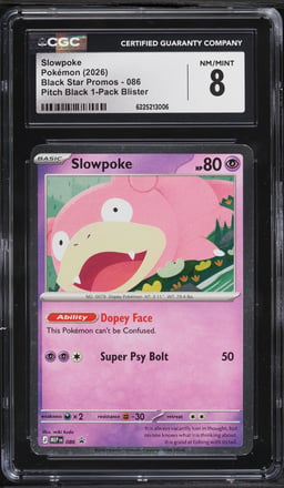 2026 Pokemon Mega Evolution Promo Pitch Black Slowpoke #86 CGC 8 NM-MT