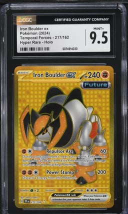 2024 Pokemon SV Temporal Forces Gold Rare Iron Boulder ex #217 CGC 9.5 MINT+