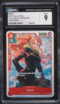 2025 One Piece Royal Blood SR Sanji #OP10-005 CGC 9 MINT